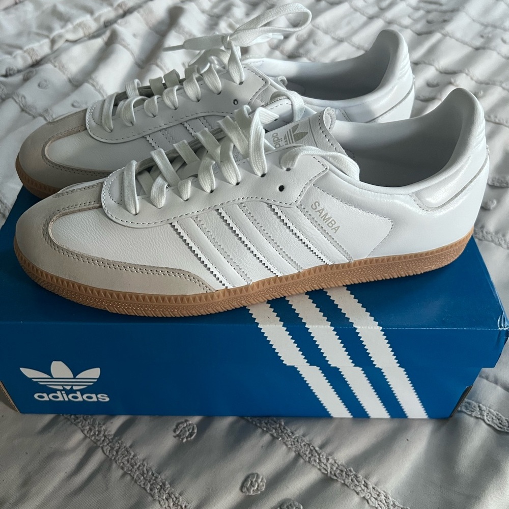 Adidas Samba White and Gum Sneakers